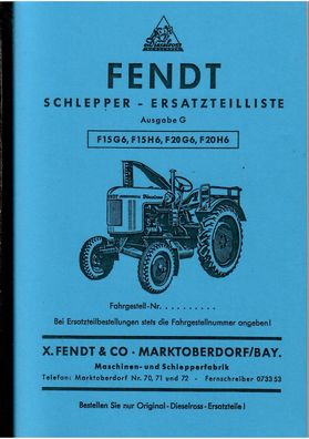 Ersatzteilliste Fendt Dieselross, F15G6 , F15H6 , F20G6 , F20H6