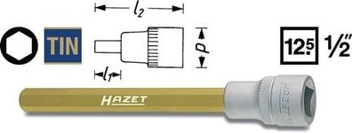 Hazet Steckschlésseleinsatz 986 1/2" Innen-6-kant SW 10 mm L 60 mm - 986-10