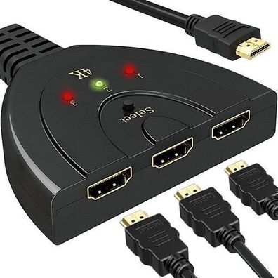 HDMI Switch Splitter mit 3 Port 4K HDMI Umschalter Kompatibel mit Xbox PS5 Retoo