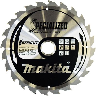 Makita Efficut Sägeblatt Holz 235 x 30 x 24Z - E-01915