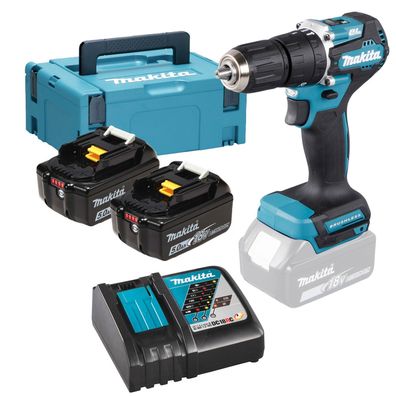 Makita DHP487RTJ Akku-Schlagbohrschrauber 18V / 2x 5,0 Ah Akkus + Ladegerät