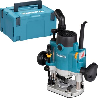 Makita RP1111CJFA Oberfräse 1.100 W inkl. D-53556 12tlg. Fräser-Set im MAKP