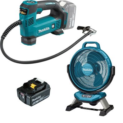 Makita DMP180T1 Akku-Kompressor 18V / 1x 5,0 Ah Akku + DCF301Z Akku-Léfter