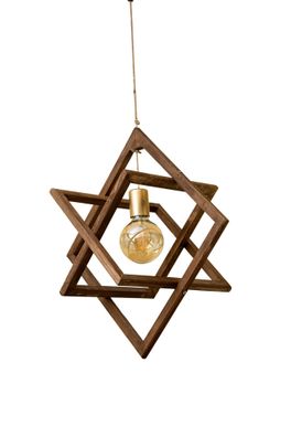 Evila Originals Kronleuchter SSE1107 50% SOLID WOOD / 50% JUTE 36 x 36 cm