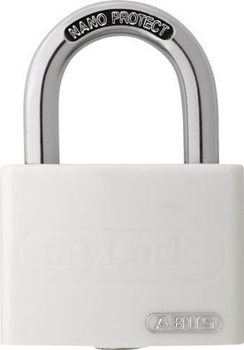 ABUS Zylindervorhangschloss T65AL/40 weiß Lock-Tag Schlossk.-B.43mm Alu. ver