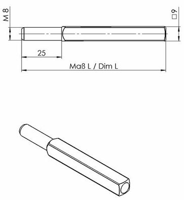 OGRO FS-Wechselstift 115 FS 4-KT.9x90mm Vollstift - 90050052912