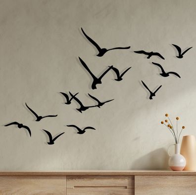 Metall Wanddeko Wallity Migration Black
