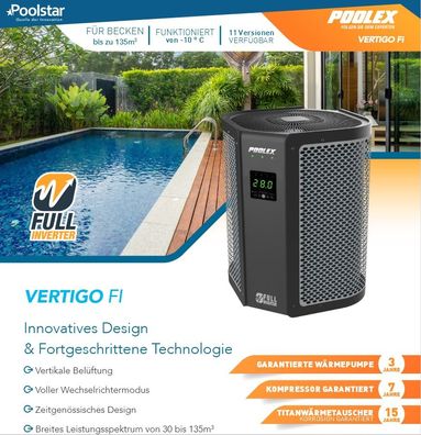 Poolex Vertigo Poolheizung Wärmepumpe Vertikal PC-VGO125 - 12,5kW