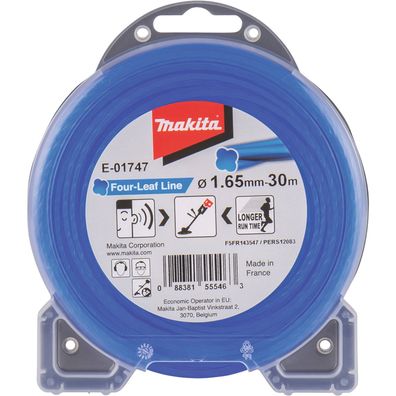 Makita Mähfaden Four-Leaf Blau 30 m ß 1,65 mm - E-01747