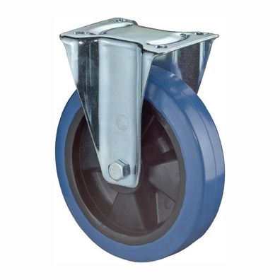 BS Rollen Bockrolle Elastik-Vollgummi blau Rollenlager Rad-ß 160 mm 300 kg