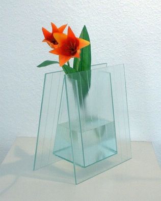 Glasvase Vase Strukturglas Esszimmer, Arbeitszimmer, Gästezimmer, Flur/ Diele, Klar