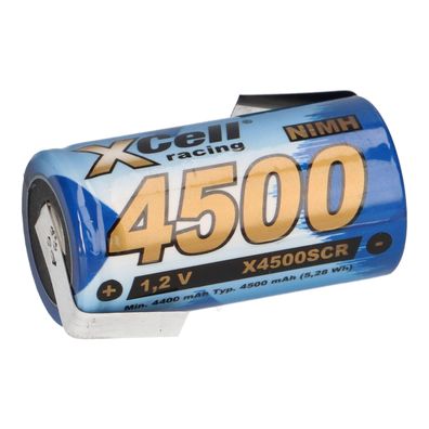 XCell Racing Einzelzelle Ni-MH 4500mAh 1,2V Sub C X4500SCR mit Z- Lötfahne