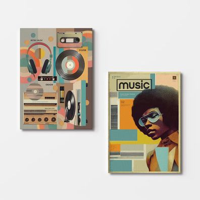 Wallity Leinwandbild NVT1391 100% CANVAS 50 x 70 cm (2 Pieces)