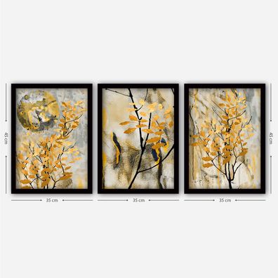 Wallity Leinwandbild LUL1306 100% MDF (Thickness: 2 cm) 35 x 45 cm (3 Pieces)