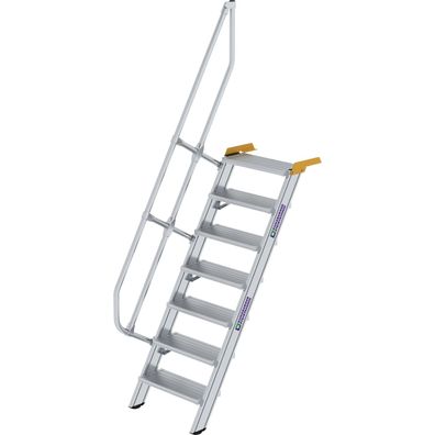 Génzburger Steigtechnik Treppe 60Â° Stufenbreite 600 mm 7 Stufen Aluminium g