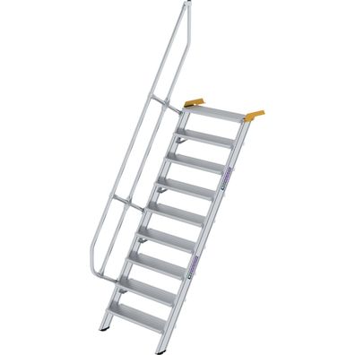 Génzburger Steigtechnik Treppe 60Â° Stufenbreite 800 mm 9 Stufen Aluminium g