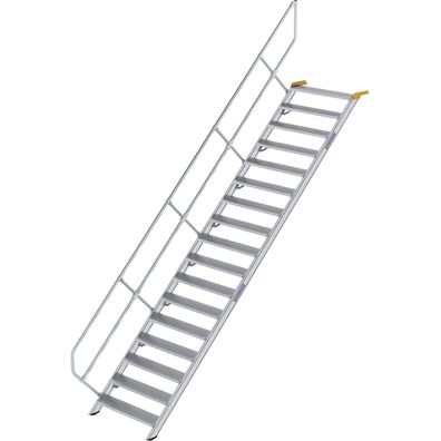 Génzburger Steigtechnik Treppe 45Â° Stufenbreite 1.000 mm 17 Stufen Aluminiu