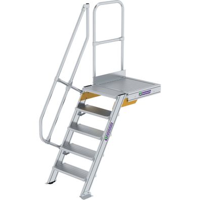 Génzburger Steigtechnik Treppe mit Plattform 60Â° Stufenbreite 600 mm 5 Stuf