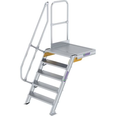 Génzburger Steigtechnik Treppe mit Plattform 60Â° Stufenbreite 800 mm 5 Stuf