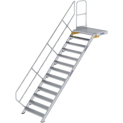 Génzburger Steigtechnik Treppe mit Plattform 45Â° Stufenbreite 1.000 mm 13 S