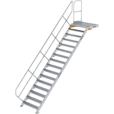 Génzburger Steigtechnik Treppe mit Plattform 45Â° Stufenbreite 1.000 mm 16 S