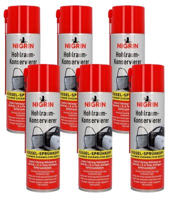 6x Set Nigrin Hohlraum-Konservierung Hohlraum-Schutz Spray Korrosionsschutz Auto