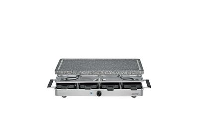 SPRING 3267410001 Raclettegrill mit Granitsteinplatte 8 Pfännchen 1200 Watt Edelstahl