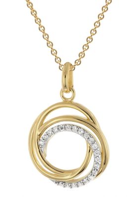 trendor Schmuck Damen-Halskette 925 Silber Goldplattiert mit Zirkonia 28040