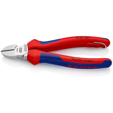 Knipex Seitenschneider mit Befestigungsös verchromt, mit Mehrkomponenten-Hé