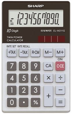 SHARP SH-ELW211G-GY Taschenrechner ELW211G