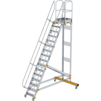 Génzburger Steigtechnik Plattformtreppe 60Â° fahrbar Stufenbreite 0,6 m 16 S