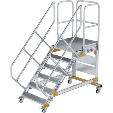 Génzburger Steigtechnik Plattformtreppe 45Â° fahrbar Stufenbreite 0,8 m 6 St