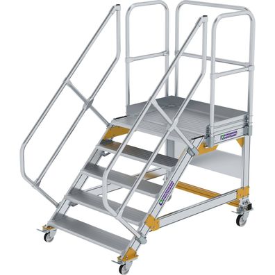 Génzburger Steigtechnik Plattformtreppe 45Â° fahrbar Stufenbreite 1 m 5 Stuf