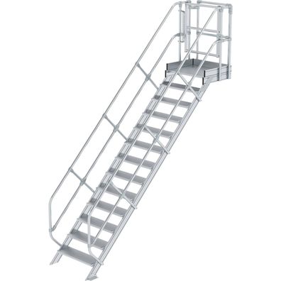 Génzburger Steigtechnik Treppen-Modul Aluminium geriffelt 13 Stufen - 63231