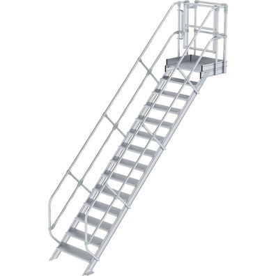 Génzburger Steigtechnik Treppen-Modul Aluminium geriffelt 14 Stufen - 63231