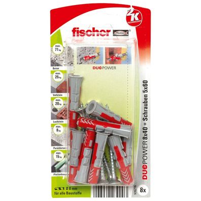 Fischer 8x Duopower 8X40 S mit Schraube - 535215