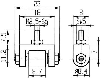 KßFER Messeins.D.8,4mm Rl. M2,5 STA z. Messuhren - 62075