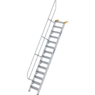 Génzburger Steigtechnik Treppe 60Â° Stufenbreite 600 mm 14 Stufen Aluminium