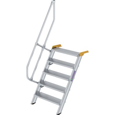 Génzburger Steigtechnik Treppe 60Â° Stufenbreite 800 mm 5 Stufen Aluminium g