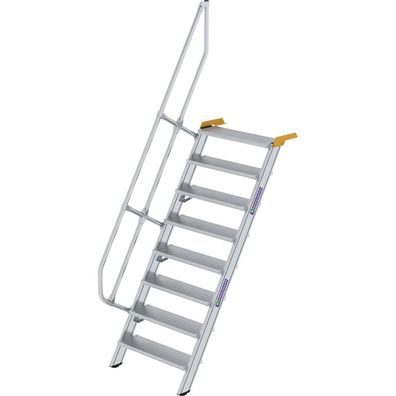 Génzburger Steigtechnik Treppe 60Â° Stufenbreite 800 mm 8 Stufen Aluminium g