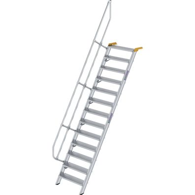 Génzburger Steigtechnik Treppe 60Â° Stufenbreite 800 mm 13 Stufen Aluminium