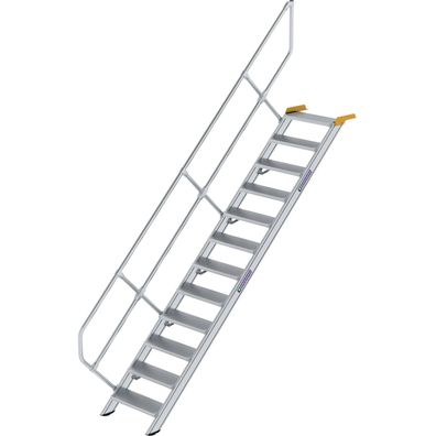 Génzburger Steigtechnik Treppe 45Â° Stufenbreite 600 mm 12 Stufen Aluminium