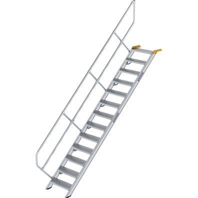 Génzburger Steigtechnik Treppe 45Â° Stufenbreite 600 mm 13 Stufen Aluminium