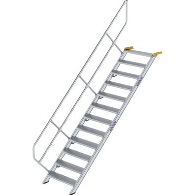 Génzburger Steigtechnik Treppe 45Â° Stufenbreite 800 mm 12 Stufen Aluminium