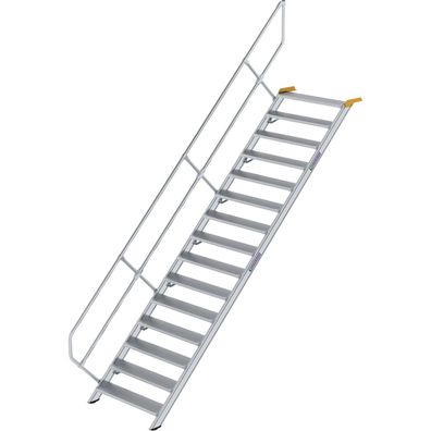 Génzburger Steigtechnik Treppe 45Â° Stufenbreite 1.000 mm 15 Stufen Aluminiu