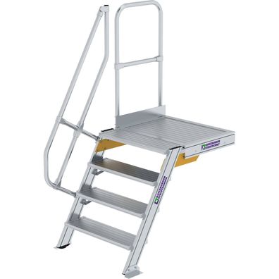 Génzburger Steigtechnik Treppe mit Plattform 60Â° Stufenbreite 800 mm 4 Stuf