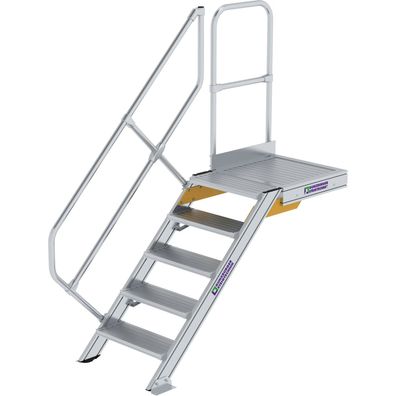 Génzburger Steigtechnik Treppe mit Plattform 45Â° Stufenbreite 600 mm 5 Stuf