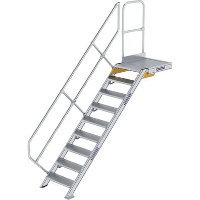 Génzburger Steigtechnik Treppe mit Plattform 45Â° Stufenbreite 600 mm 9 Stuf