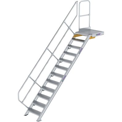 Génzburger Steigtechnik Treppe mit Plattform 45Â° Stufenbreite 600 mm 12 Stu