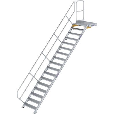 Génzburger Steigtechnik Treppe mit Plattform 45Â° Stufenbreite 800 mm 17 Stu